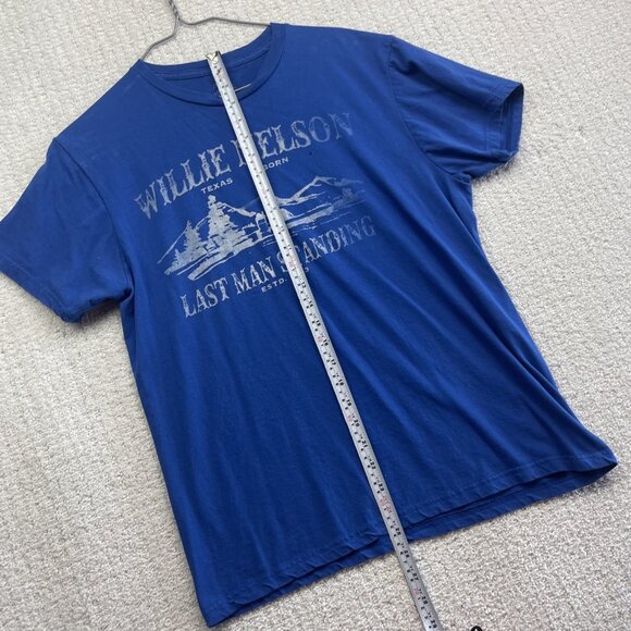 Willie Nelson Last Man Standing Size M Blue Shirt Country Legend Texas Born Read - Picture 11 of 16